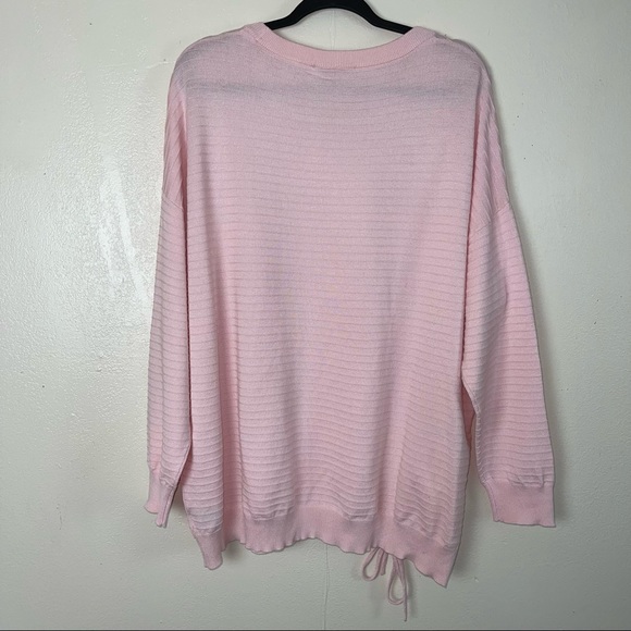 Lane bryant pink ribbed scoop neck long sleeve sweater size 18/20 - Picture 5 of 8